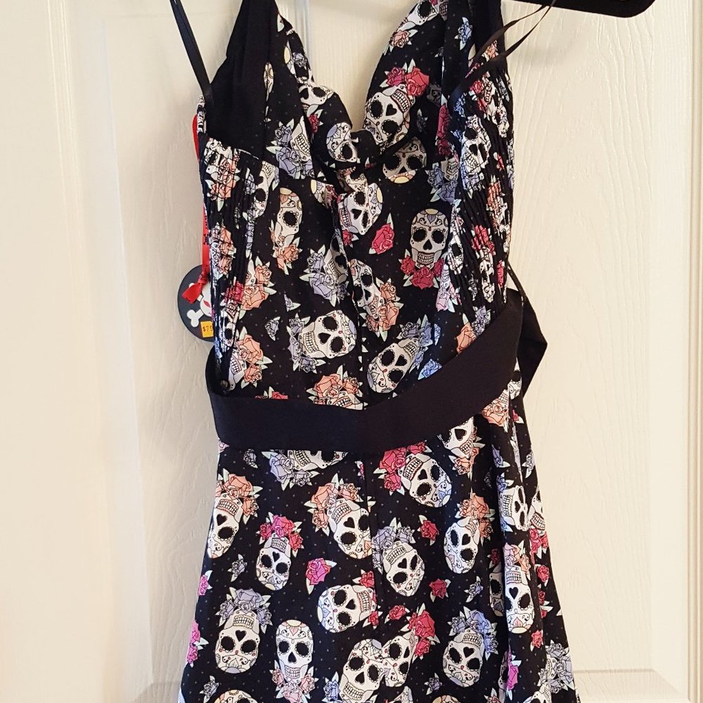 HELL BUNNY Black Sugar Skull NWT Tattoo Dress XL
